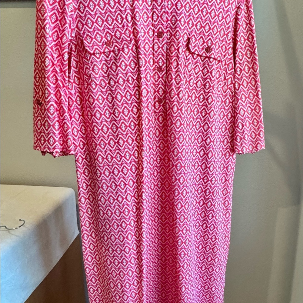 J. McLaughlin Pink Geometric Maxi Dress